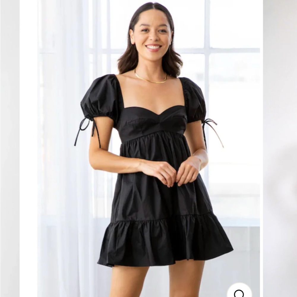 Olivaceous Black Babydoll Dress